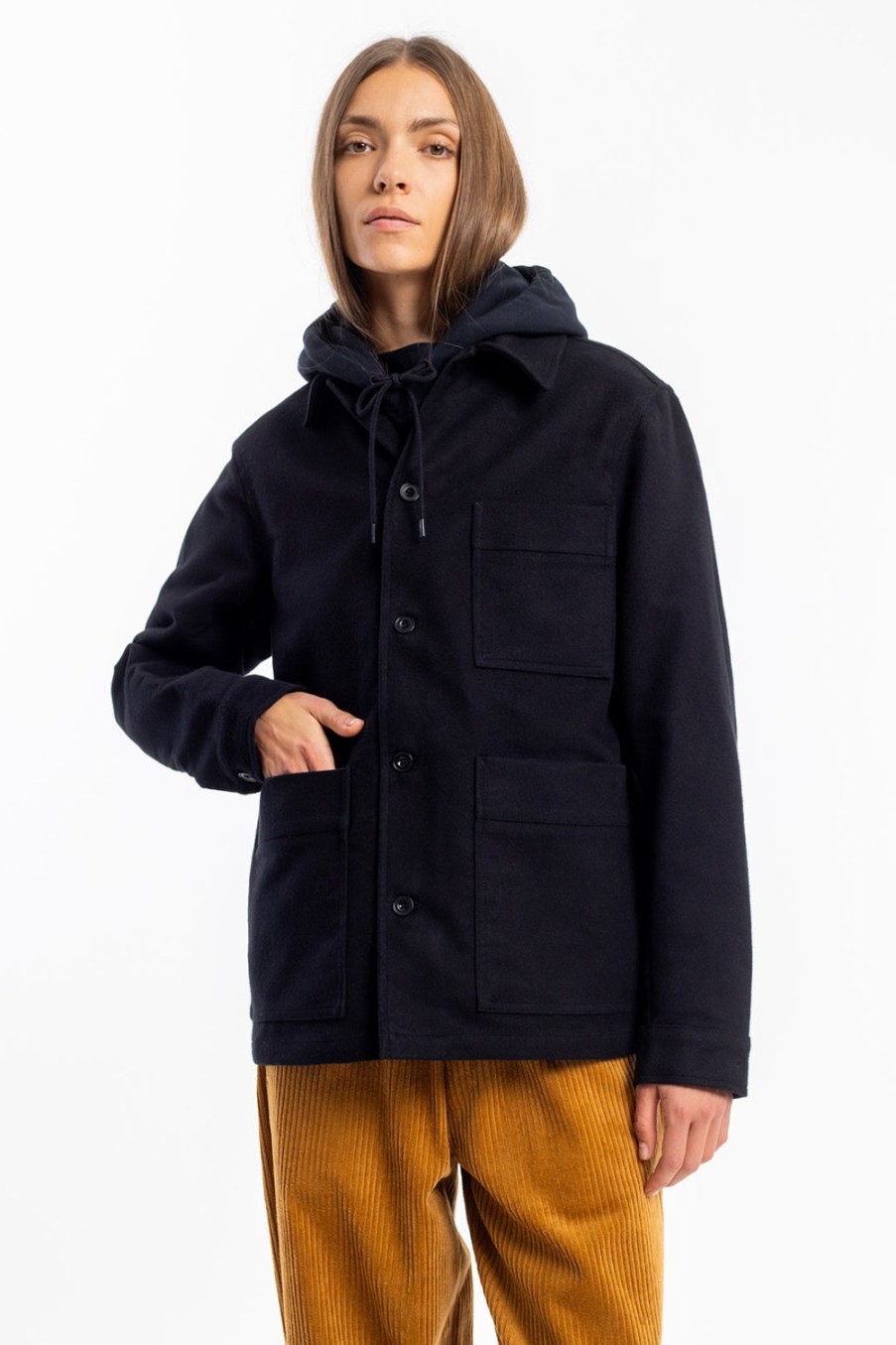 Women Rotholz  | Moleskin Overjacket Organic Cotton - Black